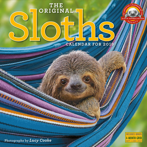 The Original Sloths Wall Calendar 2019