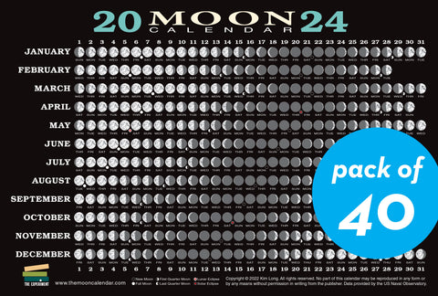 2024 Moon Calendar Card (40 pack)